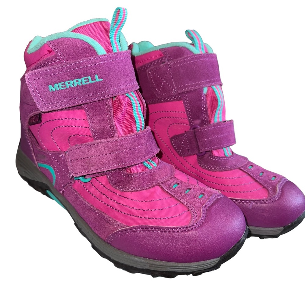 Merrell Moab Polar Snow boot Big Girls 5 Berry Pink Aqua